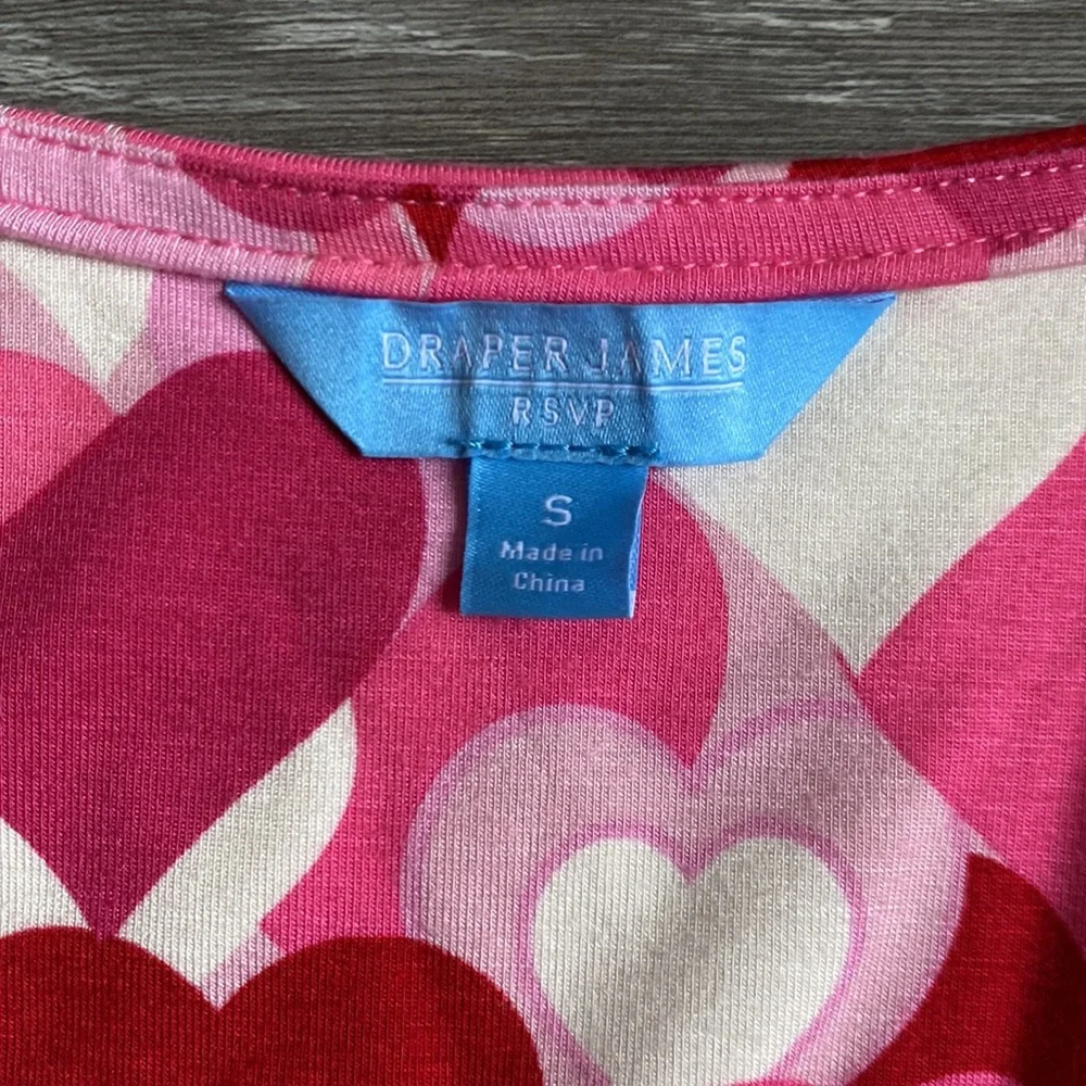 Draper James RSVP Heart Print Long Sleeve Faux Wrap Tiered Dress, New with Tags - Picture 3 of 7